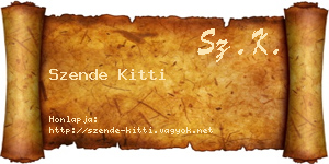 Szende Kitti névjegykártya