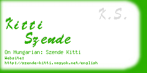 kitti szende business card